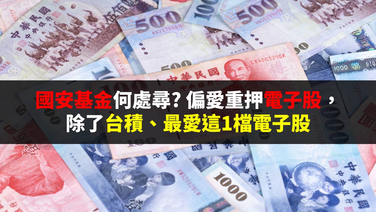 國安基金何處尋? 偏愛重押電子股，除了台積、最愛這1檔電子權值-邱冠倫| CMoney投資網誌