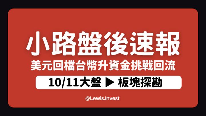 【10/12小路盤後速覽】美元指數開始震盪挑戰回落！台幣挑戰升破32大關🔥