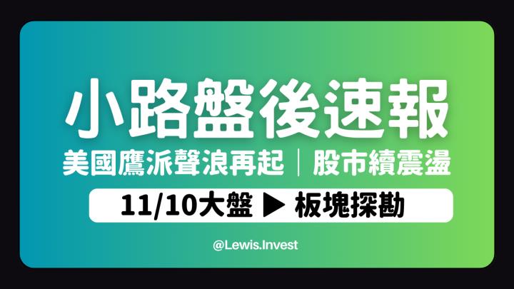 【11/10小路盤後速覽】美股鷹派聲浪再起！美股與台股同步下跌，台幣貶值疑慮再起💥