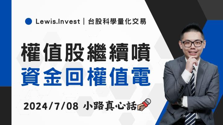 【07/08小路盤後速覽】指數狂噴高，資金回流權值股💥
