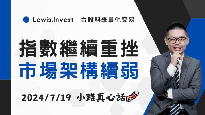 【07/19小路盤後速覽】指數續重挫，市場架構空