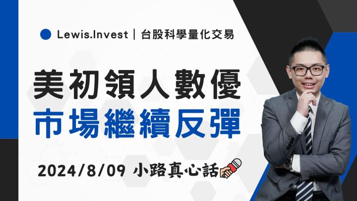 【08/09小路盤後速覽】美初領失業金優預期，股市繼續彈