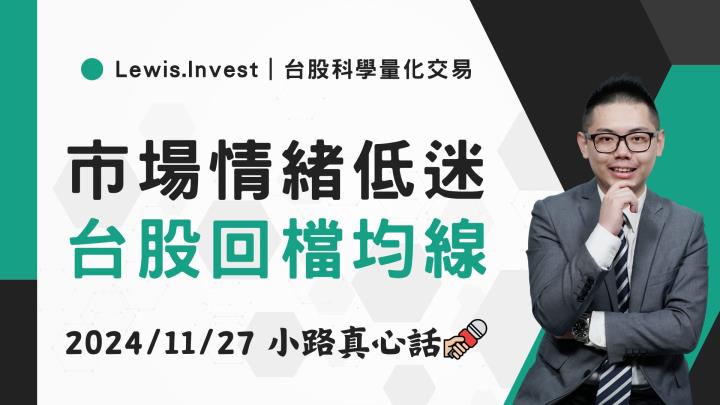 【11/27小路盤後速覽】市場情緒低迷，台股回檔均線