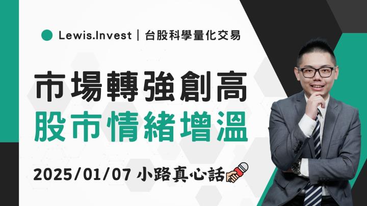【01/07小路盤後速覽】台股創下波段新高，架構尚未跟上