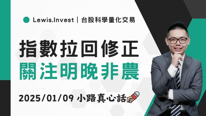 【01/09小路盤後速覽】台股持續拉回，架構始終疲軟