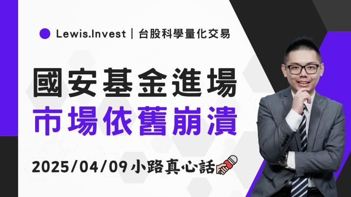【04/09小路盤後速覽】國安基金宣告入場，依舊底擋不住重挫
