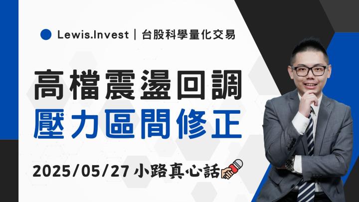 【05/27小路盤後速覽】指數回檔修正，面對壓力套牢區