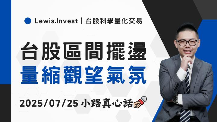 【07/25小路盤後速覽】關稅尚未確認，台股觀望態度濃厚