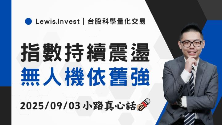 【09/03小路盤後速覽】指數依舊震盪，無人機依舊強