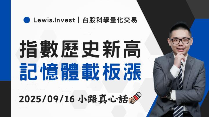 【09/16小路盤後速覽】指數歷史新高，記憶體與載板上漲