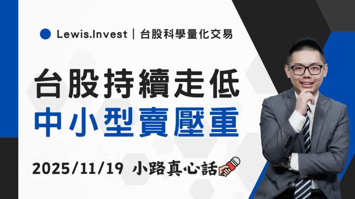 【11/19小路盤後速覽】台股持續震盪走低，中小型股賣壓沉重