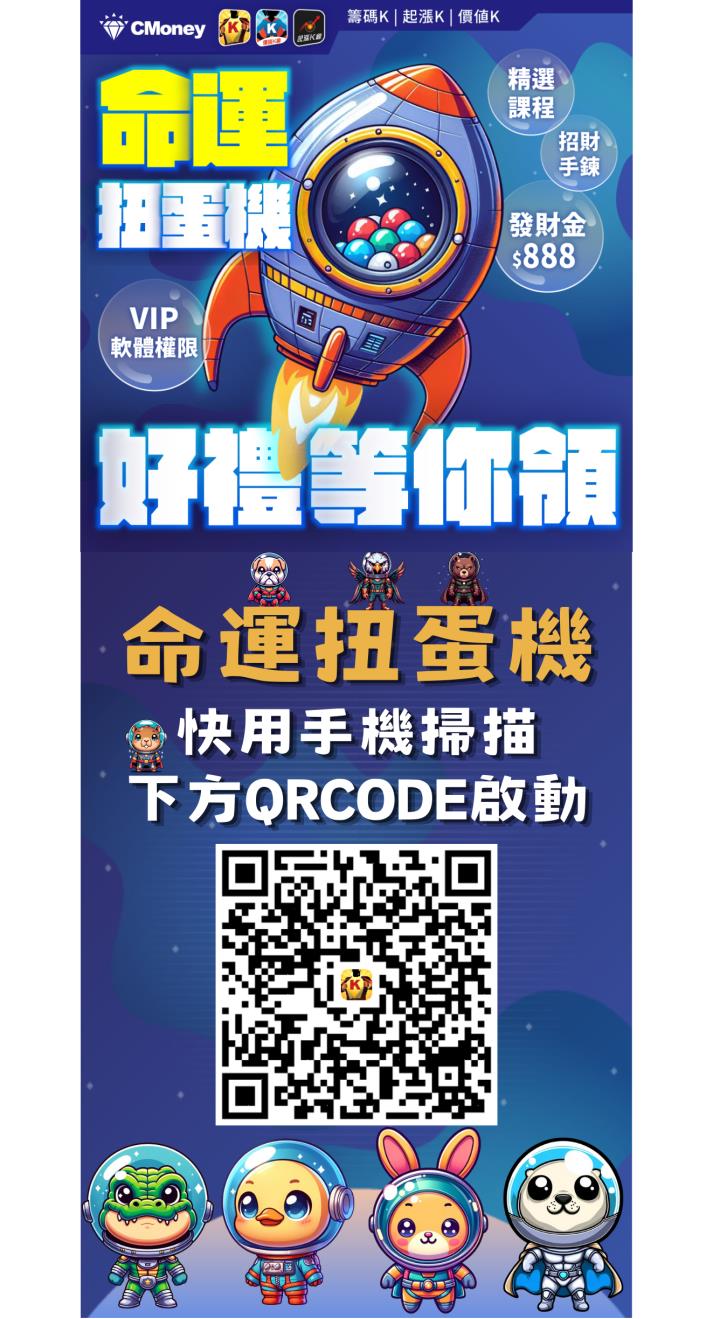 籌碼K線命運扭蛋機，扭轉新奇蹟 ! 發財金、開運手鍊、金龍錢母，超多好禮等你拿 !  