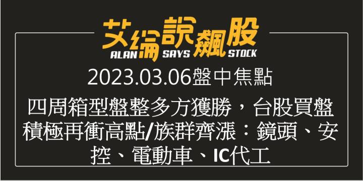 艾綸說飆股｜四周箱型盤整多方獲勝，台股買盤積極再衝高點/族群齊漲：鏡頭、安控、電動車、IC代工