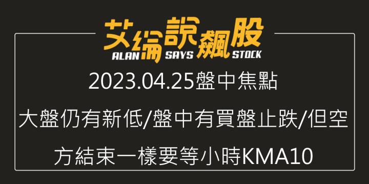 艾綸說飆股｜APP快閃優惠/大盤仍有新低/盤中有買盤止跌/但空方結束一樣要等小時KMA10