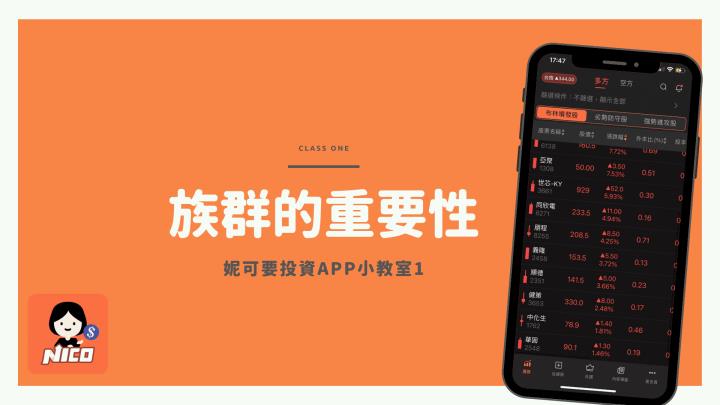 妮可要投資APP小教室1：族群的重要性  (車用電池、IP矽智財、網通)