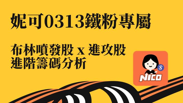 03/13 妮可鐵粉專屬資訊 - 內有教學影音。近期布林噴發股+防守股，進階籌碼分析