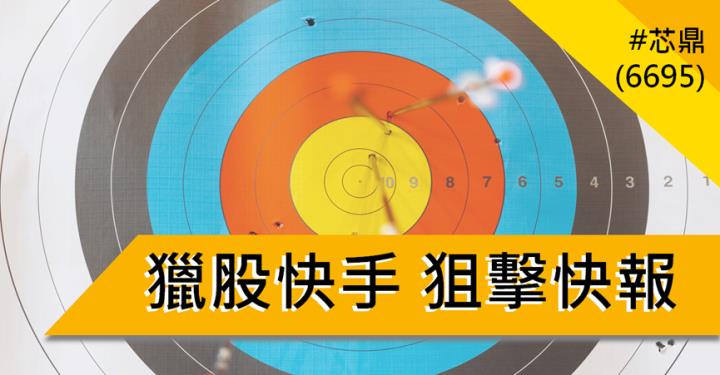 【1/8獵股快手 - 狙擊快報】芯鼎(6695)挑戰昨日高點失敗，帶量跌破開盤價進場做空!