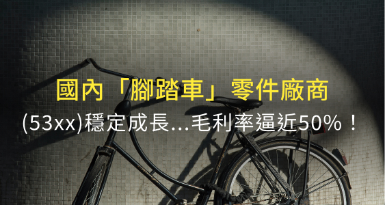 下半年旺季來了？精選 3 家「腳踏車」零件廠商：(5306)營收成長、獲利穩定，毛利率逼近50％！