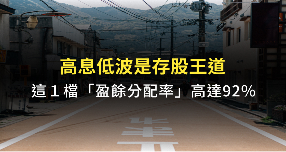 高息低波是存股王道，這家公司盈餘分配率92％。