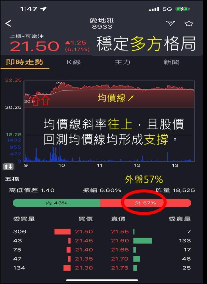 蔡大の當沖天書｜APP 實戰教學：以 2022.10.14 多標 愛地雅(8933) 為例