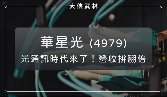 光通訊時代來臨!華星光(4979)美國大客戶助攻,2024年營收有翻倍成長潛力?