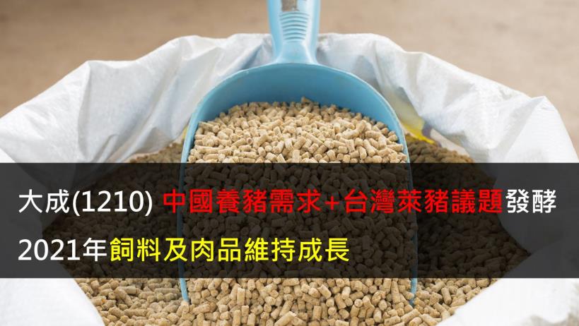 【研究報告】大成(1210) 中國養豬需求持續+台灣萊豬議題,2021年飼料及肉品維持成長