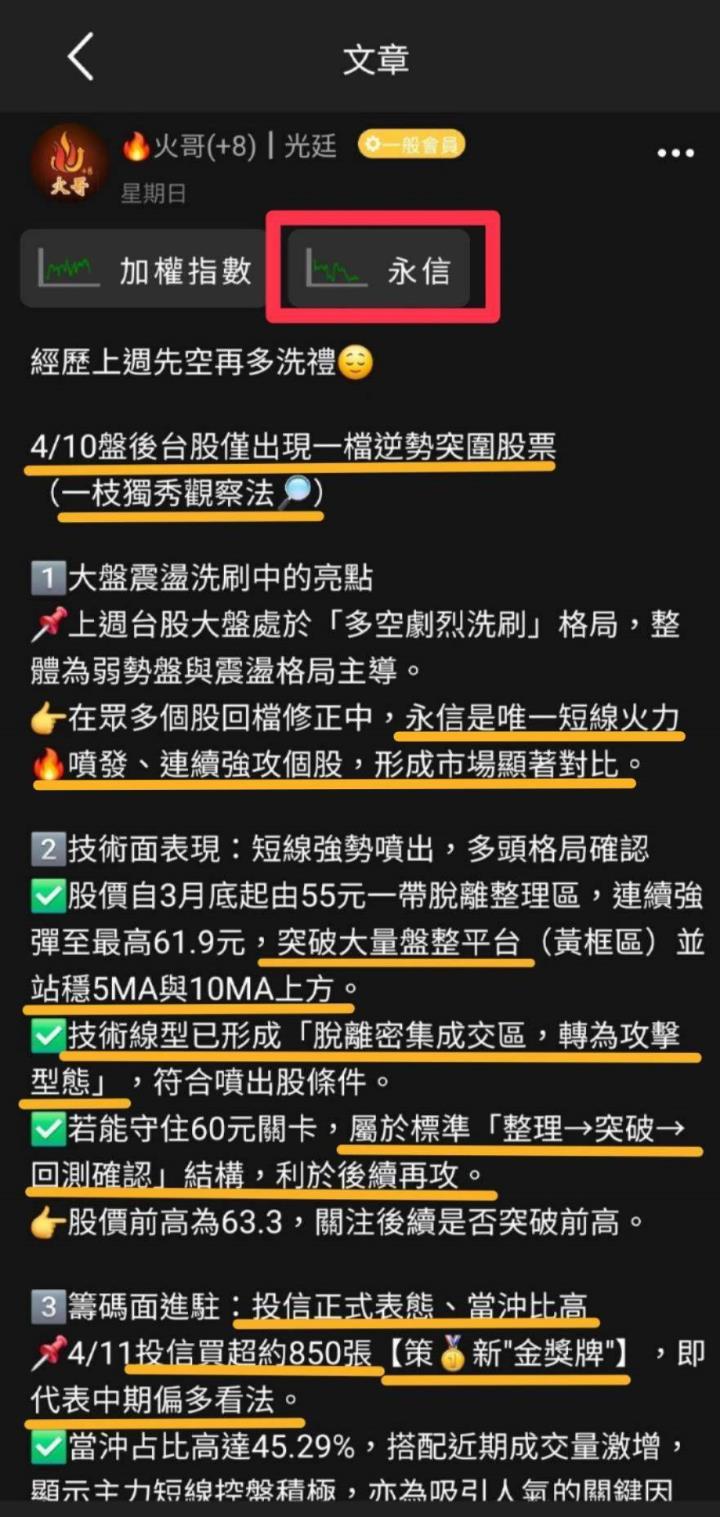 火力旺🔥投資 4/20趨勢分析，以驊宏資、辣椒及永信為例！