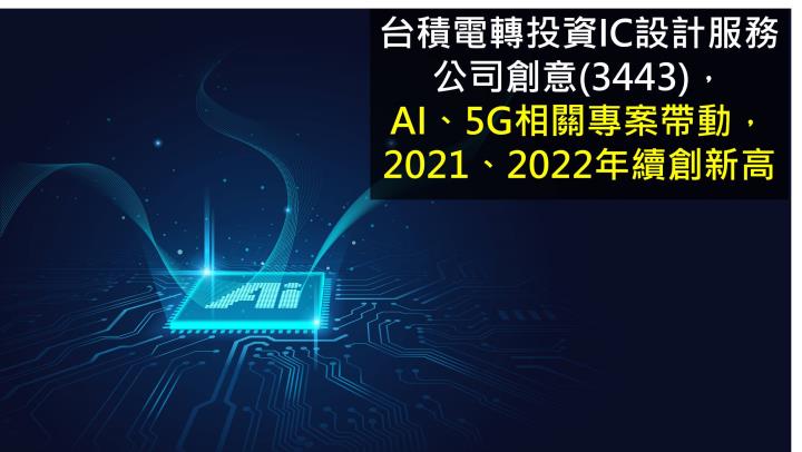 【研究報告】創意 (3443)AI、5G相關專案帶動，2021、2022年續創新高