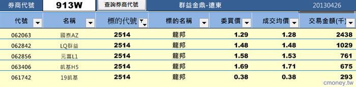 主力收購權證評估表(認購)