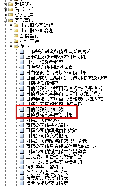 [資料新增公告]2018/03/21(三)18:00前執行(影響表格:日債券殖利率曲線等2表)