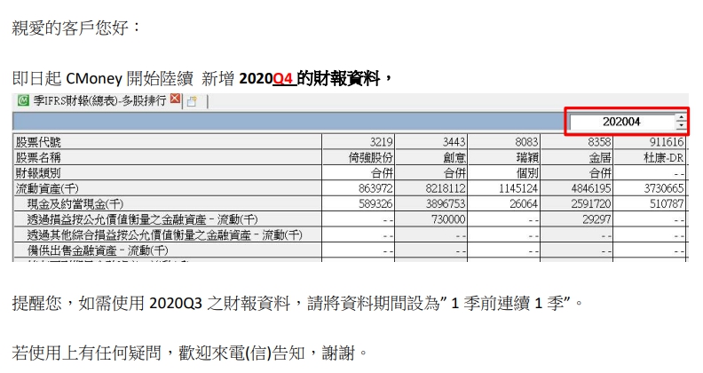 資料公告：2020Q4財報出爐!