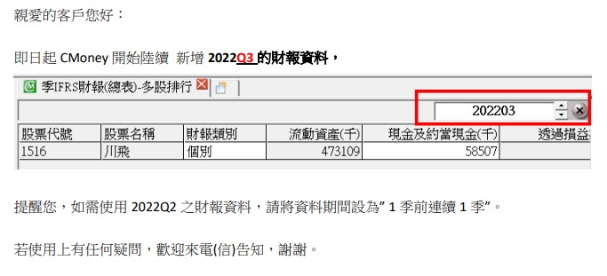 資料公告：2022Q3財報出爐!