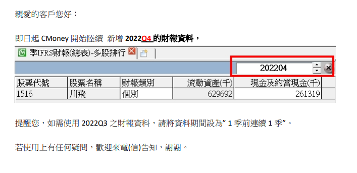 資料公告：2022Q4財報出爐!