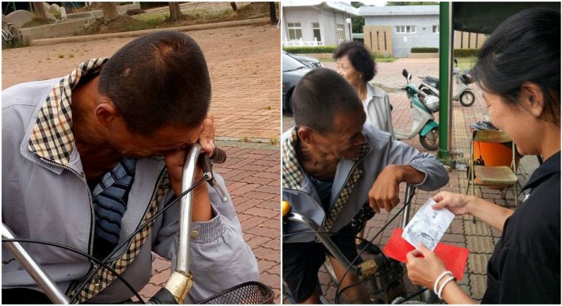 人窮 心不窮！腦性麻痺的許書誠做 100次回收，只為湊出 2100元的奠儀包給陷入 喪夫困境的她
