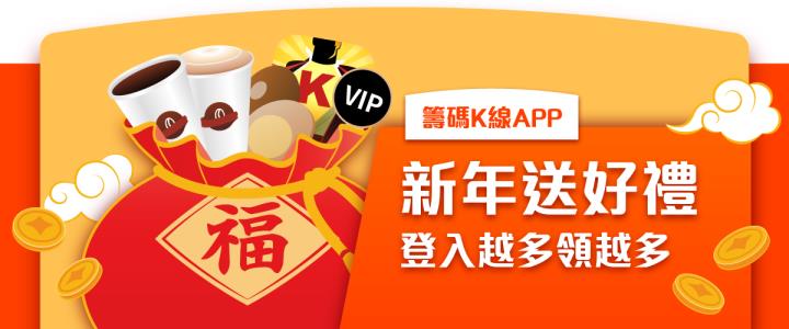 【籌碼K線APP】過年特別活動2-天天登入領好禮！