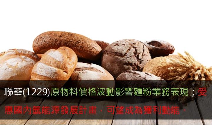聯華(1229)原物料價格波動影響麵粉業務表現；受惠國內氫能源發展計畫，可望成為獲利動能。