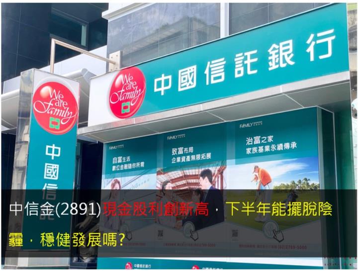 中信金(2891)現金股利創新高，下半年能擺脫陰霾，穩健發展嗎?