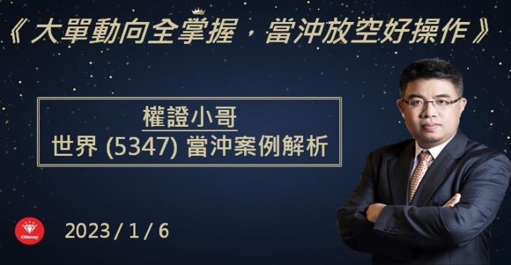 【權證小哥】1/6 世界(5347)當沖案例解析