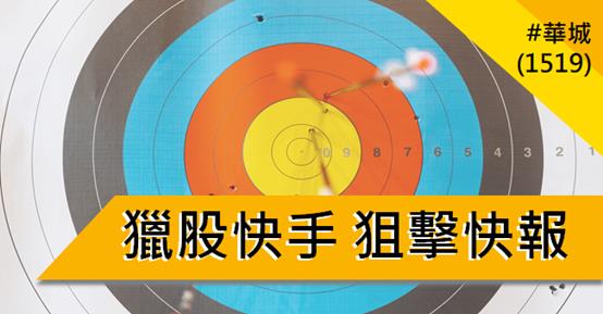 【06/27 獵股快手 - 狙擊快報】華城 (1519) 股價開高A轉跌破三線，均線空頭發散後放空!