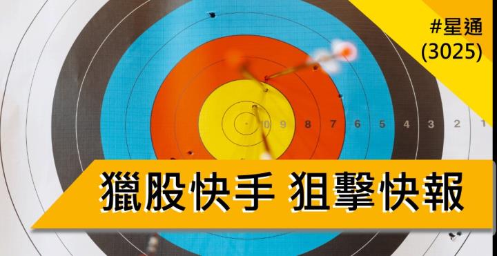 【07/05 獵股快手 - 狙擊快報】星通 (3025) 股價爆量跌破三線，受三線壓制後放空！