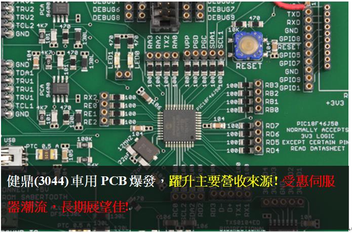 健鼎(3044) 車用PCB爆發，躍升主要營收來源 ! 受惠伺服器潮流，長期展望佳!