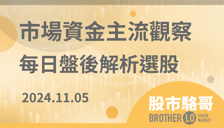 2024.11.05【盤後解析選股】權值股仍然以台積電(2330)、鴻海(2317)、廣達(2382)為首