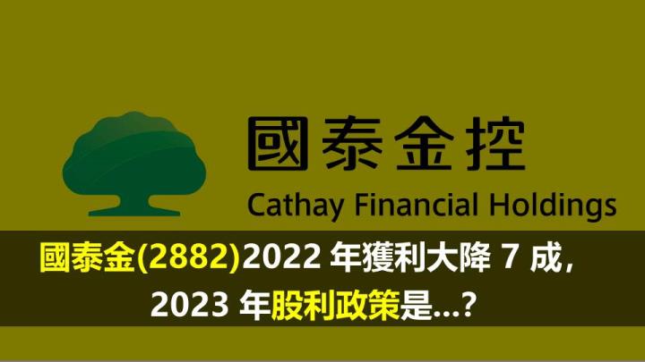 國泰金(2882)2022 年獲利大降 7 成， 2023 年股利政策是...？