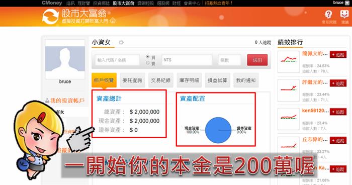股市大富翁，提供你實戰經驗