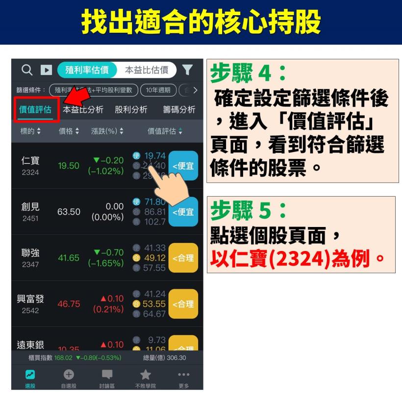 【不敗存股術 APP】實戰應用教學大公開：選定「核心持股」及「衛星持股」，定期檢視價值低估！