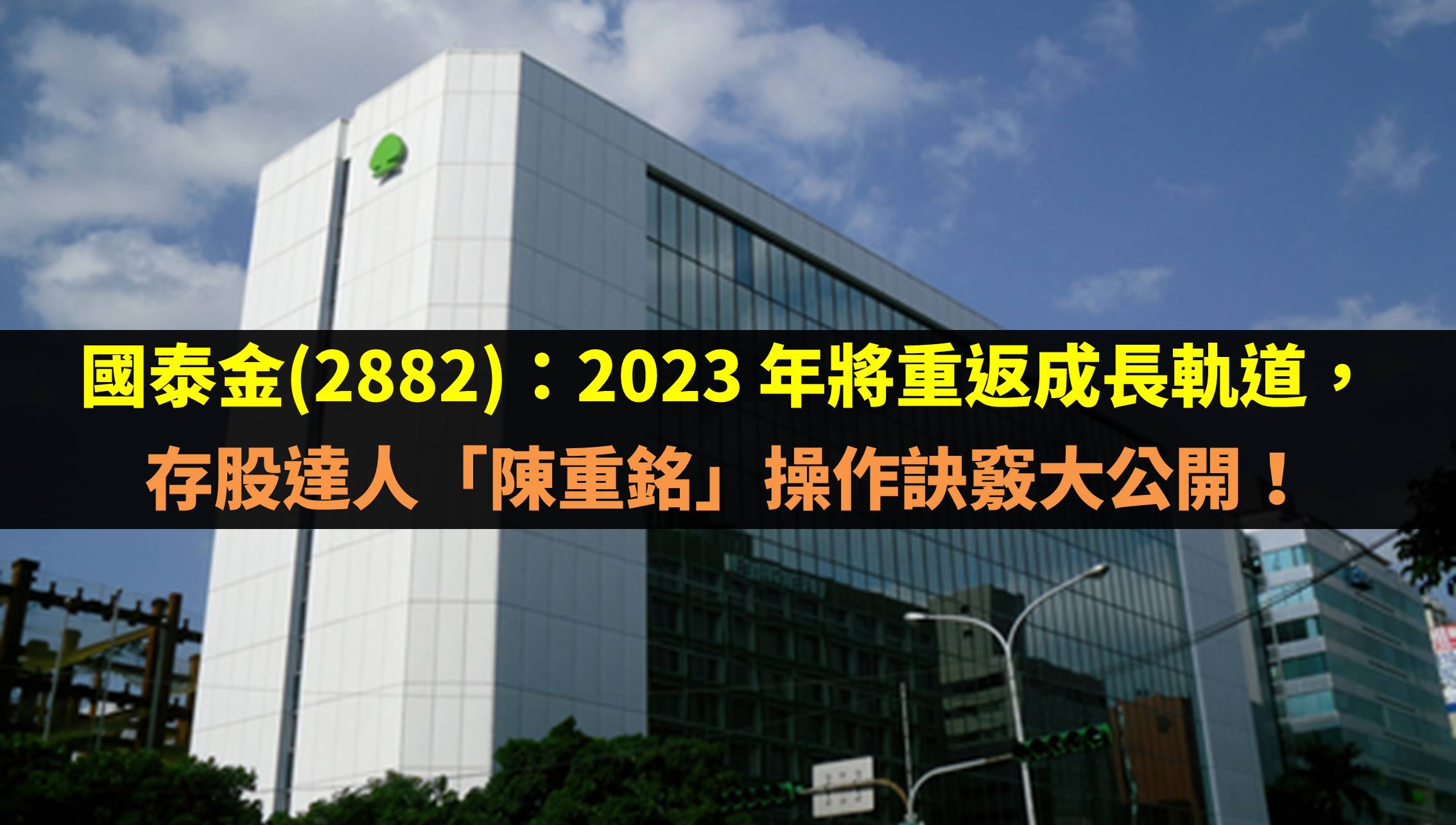 國泰金(2882)：2023 年將重返成長軌道，存股達人「陳重銘」操作訣竅大公開！