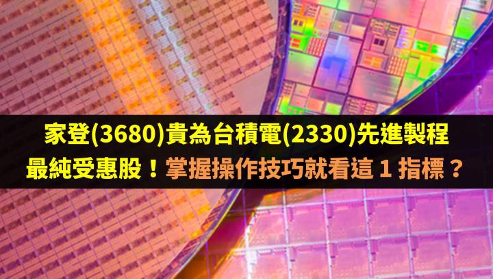 家登(3680)貴為台積電(2330)先進製程最純受惠股！掌握操作技巧就看這 1 指標？