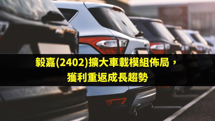 毅嘉(2402)擴大車載模組佈局，獲利重返成長趨勢