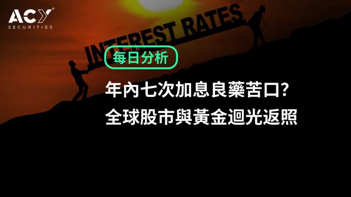 【ACY證券】年內七次加息良藥苦口？全球股市與黃金迴光返照