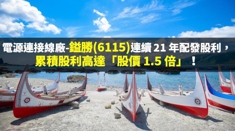 電源連接線大廠-鎰勝(6115)連續 21 年配發股利，累積股利高達「股價 1.5 倍」！